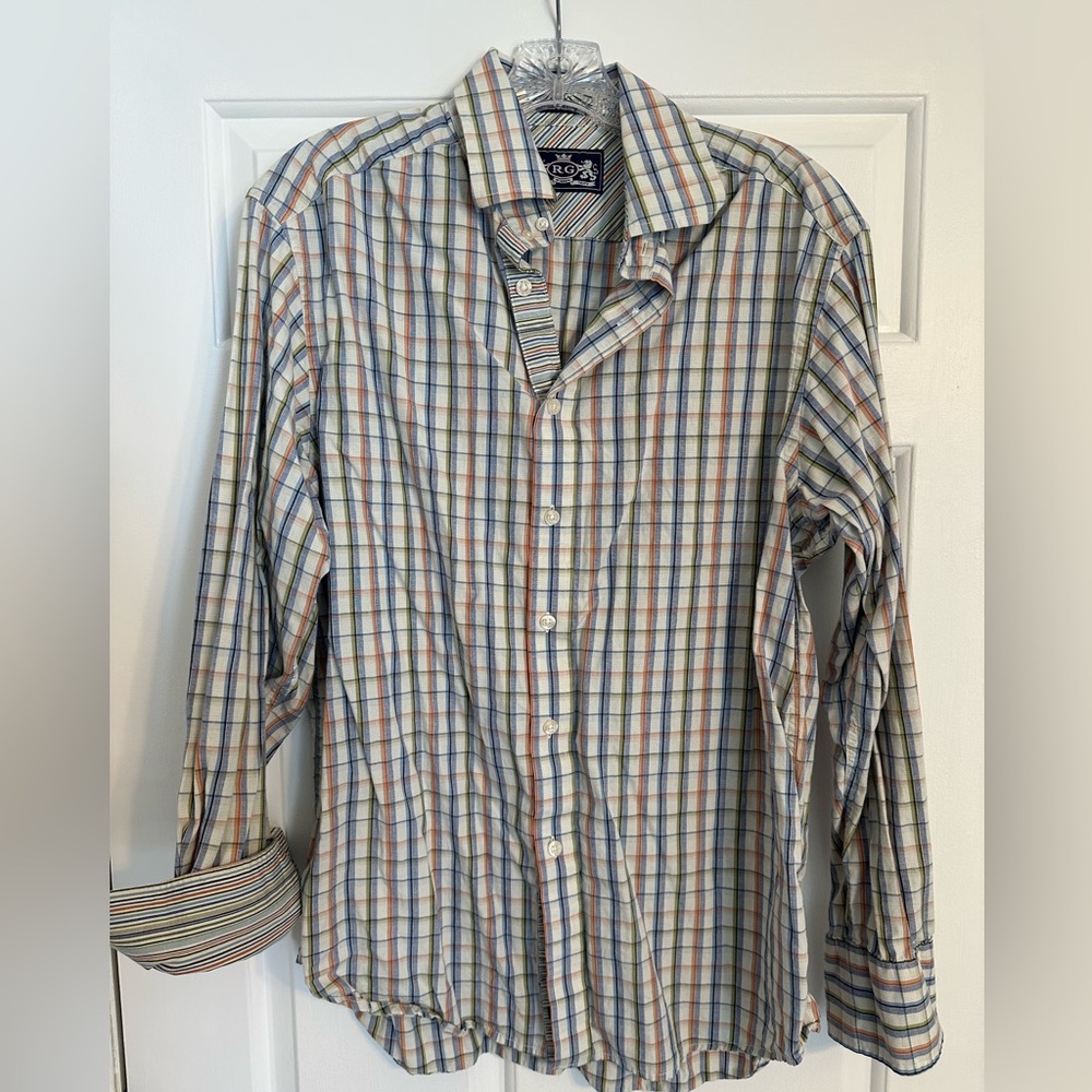 Robert Graham Plaid Contrasting Cuff Men’s Medium